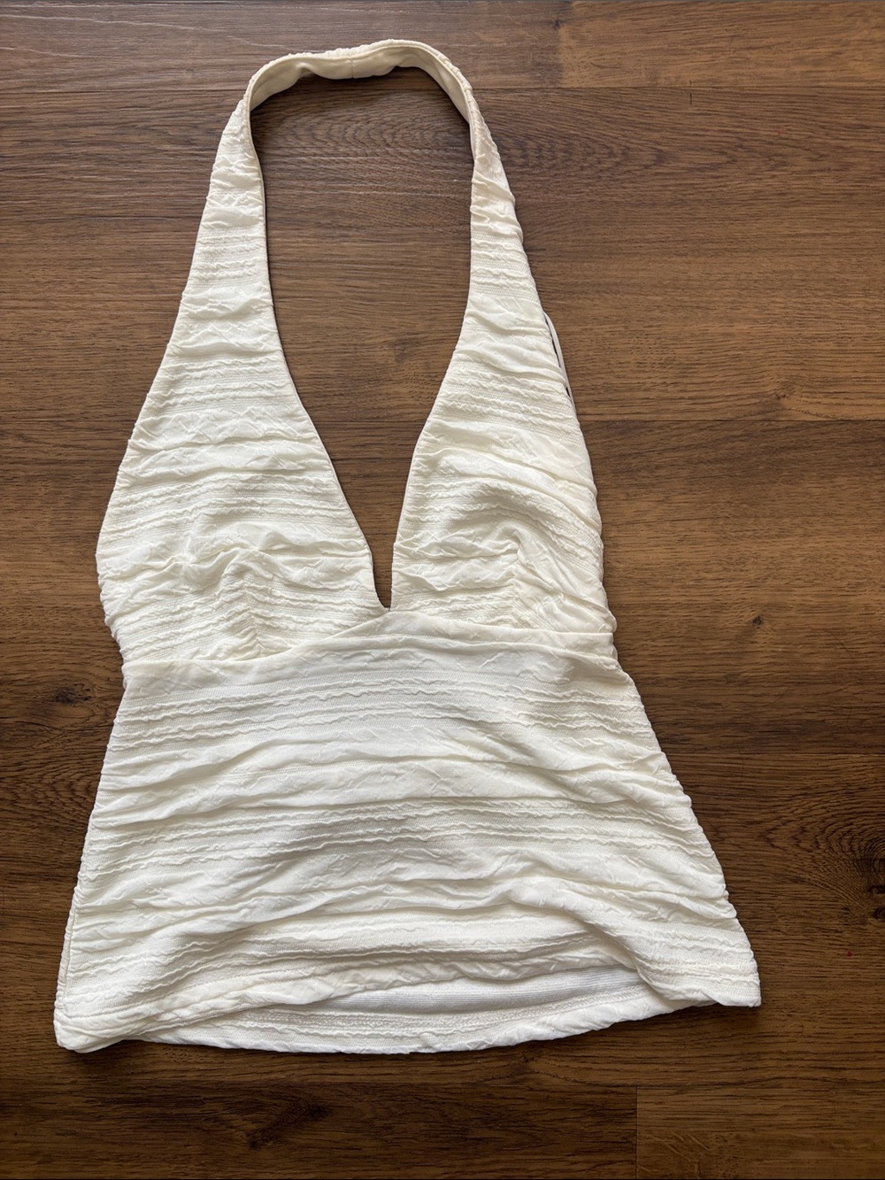 silence + noise Ivory Halter Crop Top